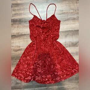 Mini Dress, Rewind Crimson Strappy Dress